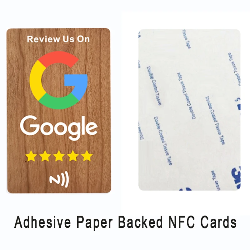 بطاقات NFC الرقمية الفاخرة من خشب الكرز NFC215 علامات NFC لمراجعة Google Instagram Facebook WhatsApp #3