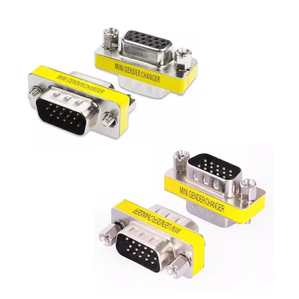 100pcs VGA Converter 15-Pin DB15P Adapter Male to Male Male to Female Female to Female RS232 3-Row Connector