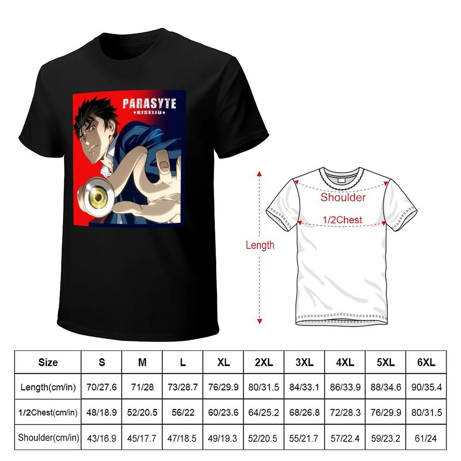 Parasyte Kiseiju Anime T-shirt aesthetic clothes plus size tops animal prinfor boys anime clothes t shirts for men cotton