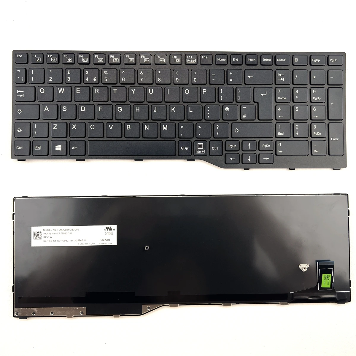 UK/US-Int/Germany/Portuguese/Japanese Black Keyboard For Fujitsu LifeBook A3510 A3511 FJM20B86GB3D85 CP799807-51