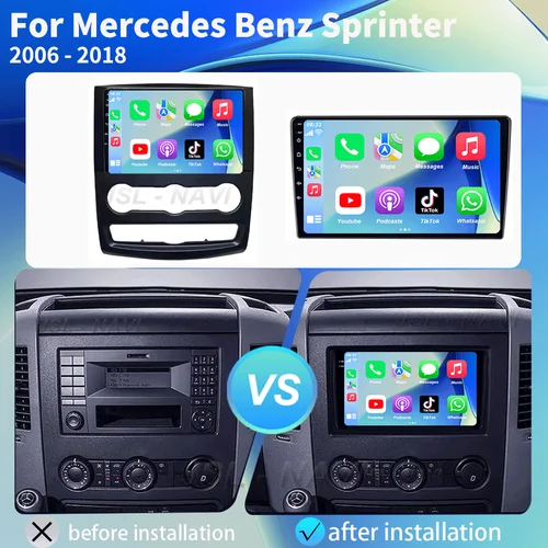 Imagen 2 del producto 10 ""Android 15 Radio de coche vídeo Multimedia para Mercedes Benz Sprinter reproductor GPS estéreo CarPlay + auto WIFI + 4G DSP