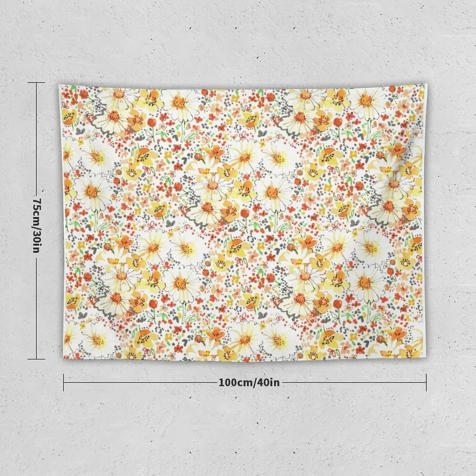 Vintage feel daisy wildflower pattern Tapestry Home Decoration Wall Decorations Bedroom Deco Wall Hangings Decoration Tapestry