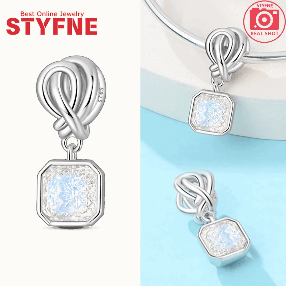 Silver-Plated Infinity Knot Heart Charm Bead for Bracelets