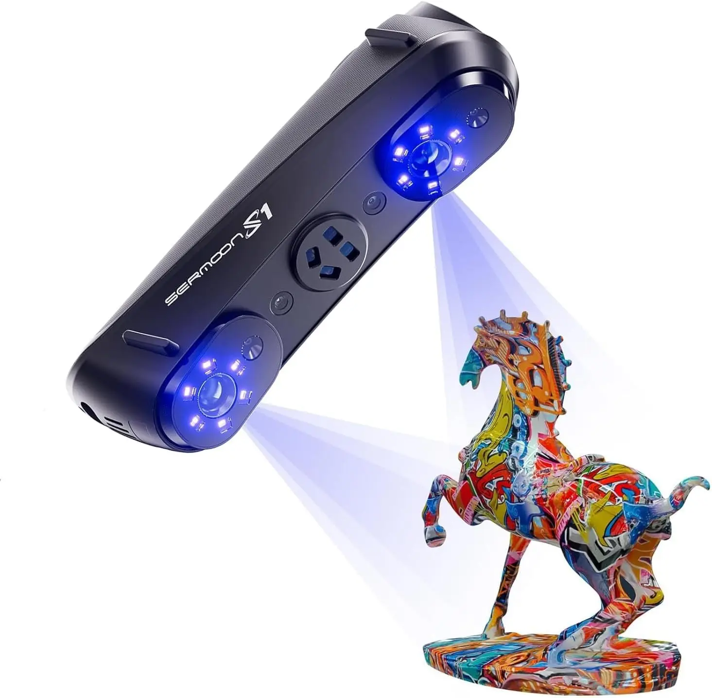 Creality 3D Scanner Sermoon S1 for Engineering Printing, 1+7+34 Blue Laser Handheld Scanner with 90FPS Scan Range (5mm-4m)