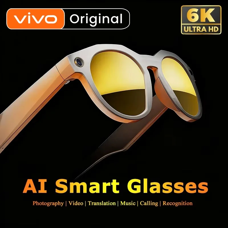 

VIVO Original HD AI Smart Camera Glasses Multifunctional Bluetooth Call Voice Assistant Music Player Translation Camera Glasses