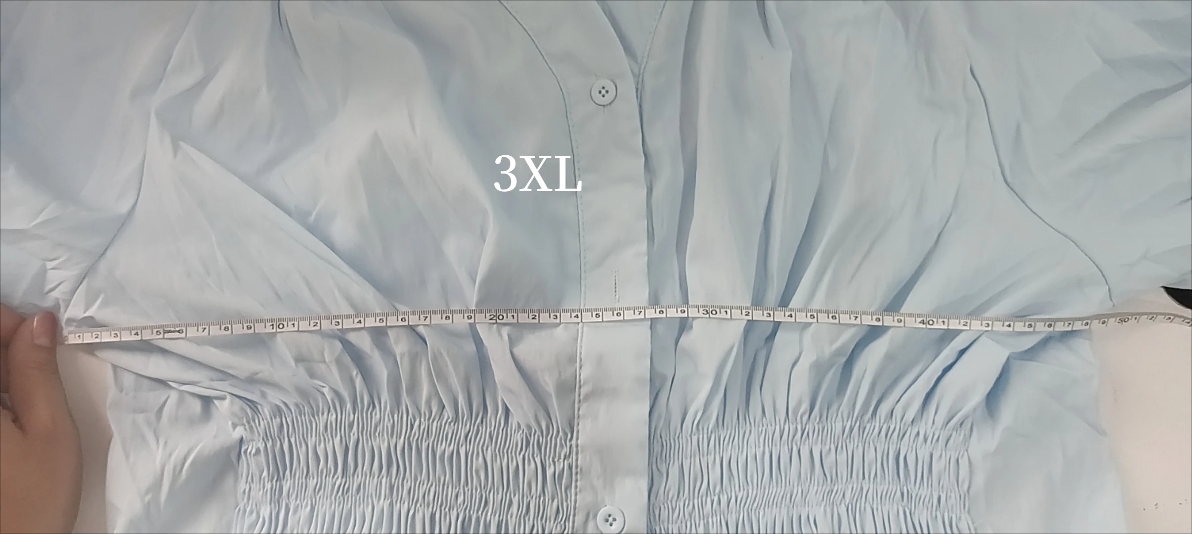 200 Pounds Plus Size Elastische Taille Büro-Damen-Trendhemd und Bluse Einfarbiges Oberteil Damenbekleidung V-Ausschnitt French Chic Basics – Detail 10