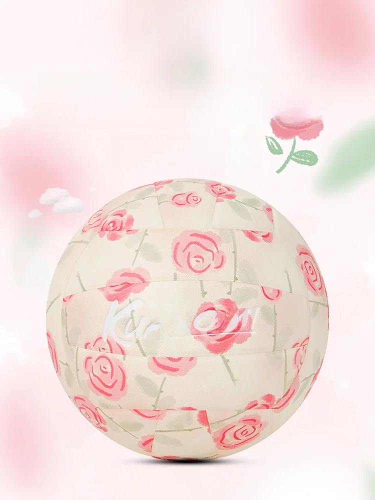 kuangmi-rose-volleyball-5-ballons-d'entrainement-en-cuir-souple-numerotes-gravure-personnalisee-cadeau-d'anniversaire-pour-etudiants-et-fans