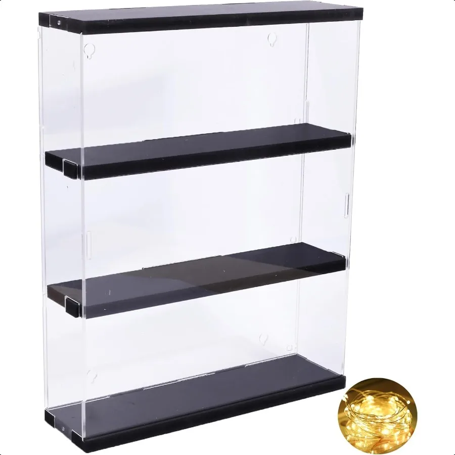 

DuvinDD Acrylic Display Case Wall Mounted Funko POP Shees Clear Collectibles Showcase Display Cabinet with Sliding Door for Fi