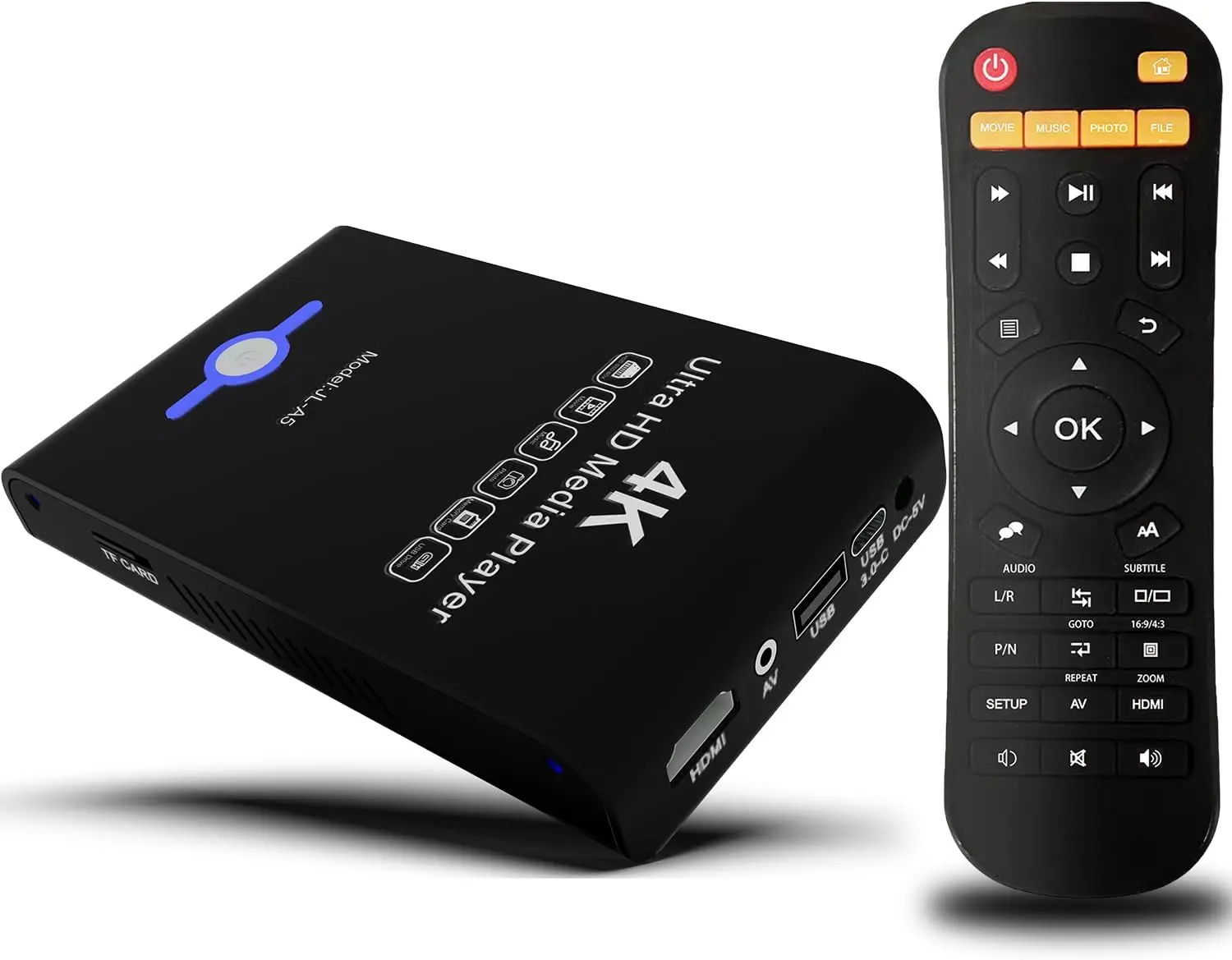 

4K Media Player & HDD Enclosure 2-in-1, Auto Playback, H.265/HEVC