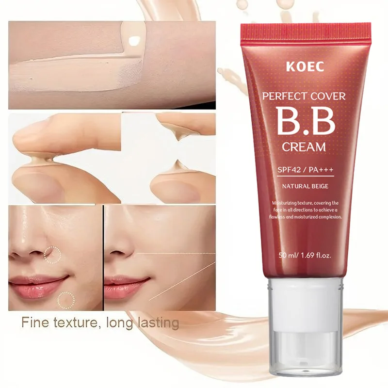 Crema BB de cobertura perfecta, crema BB hidratante duradera, cobertura Natural, control de aceite, base ligera iluminadora para toda la piel