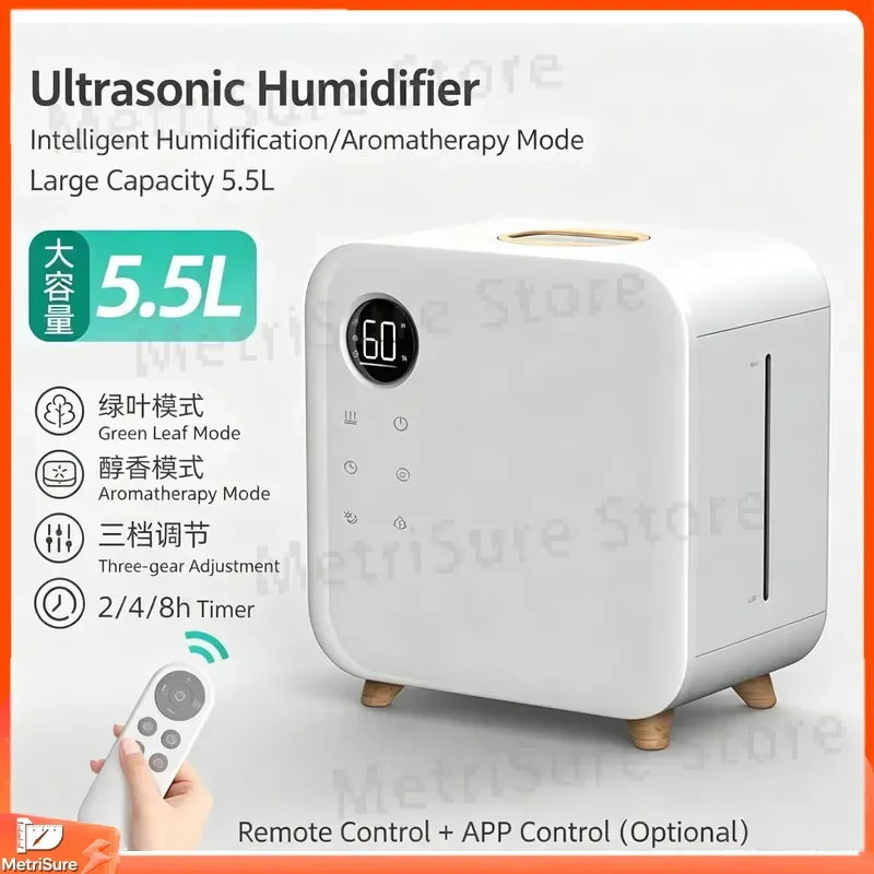 Smart Wi-Fi Humidifier 5.5L Large Capacity Ultrasonic Cool Mist Humidifier for Home Office Bedroom Nursery Air Humidification