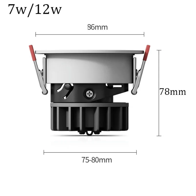 Lampu Sorot bawah dapat diredupkan, Anti silau tersembunyi AC 220V 110V 240V 7W 12W bulat Led Cob langit-langit ruang kamar tidur lampu sorot