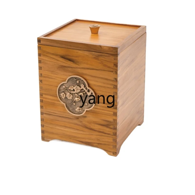 

L'm'm Teak Solid Wood Tea Residue Barrel Kung Fu Tea Set Waste Water Bucket Tea Tray High-Grade Water Holding Bucket