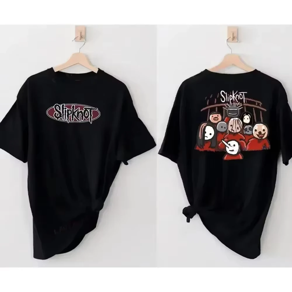 

Новинка 2023 года, винтажная черная футболка Slipknots Prepare for Hell Tour, хеви-метал, рок-группа, мужские и женские эстетические футболки в стиле хип-хоп
