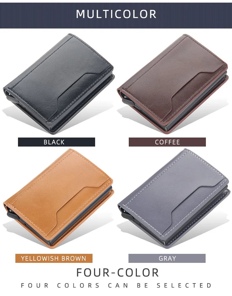Business Magnetic Card Solt Case for Magsafe Functions Phone Case Card Holder Wallet Luxury PU Leather Men Slim Purses Pocket