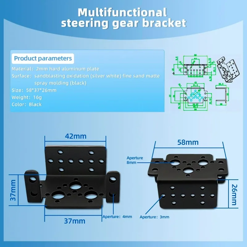 5Sets Pan Tilt Servo Mount Bracket for MG995 MG996R S3003 U-Shaped L-Shaped Steering Gear Bracket Robot Car Boat