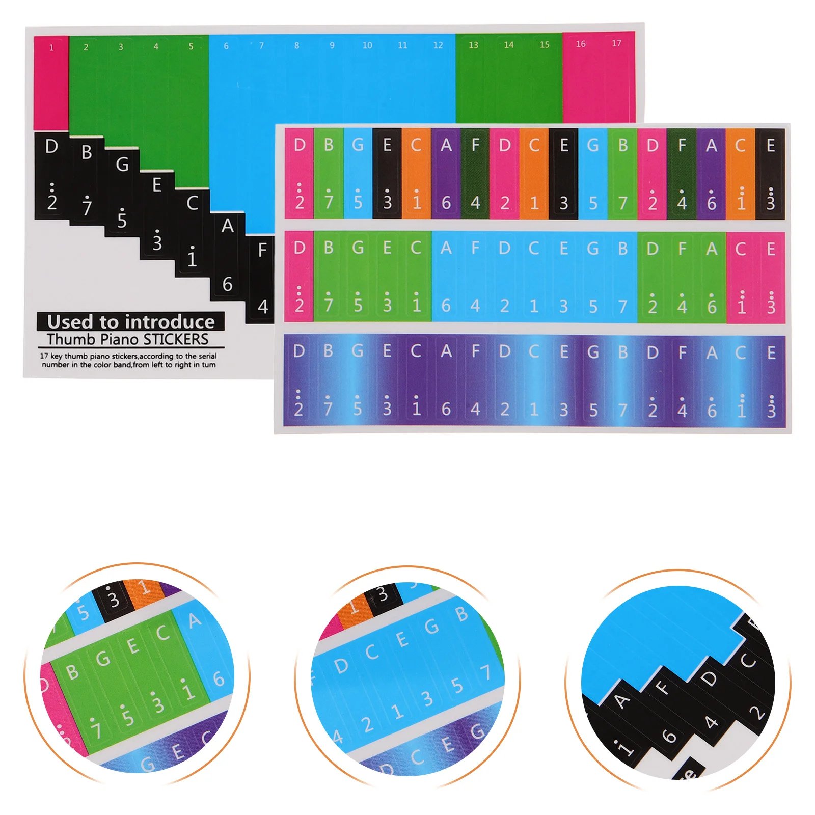 

1 Sheet Kalimba Note Sticker Keyboard Decal for Beginner and Visual Learners Practical Thumb Piano Music Accessory
