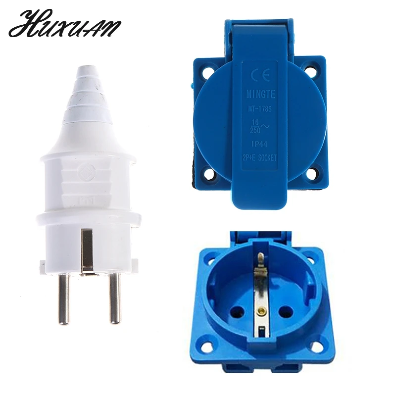 Industrial Waterproof Socket EU Socket Copper Contact Body EU Plug Original Gasoline Generator Two-hole Plug