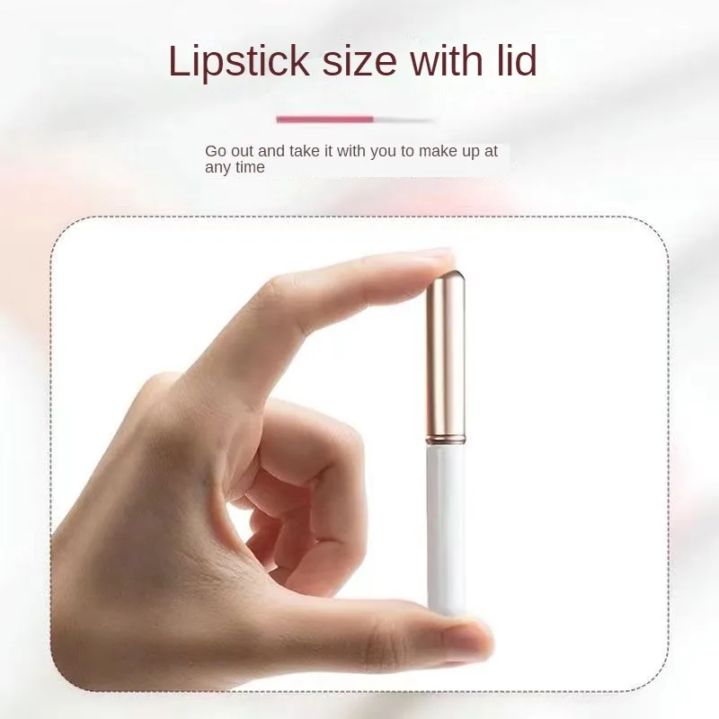 Mini Lip Brush with Lid Cover Portable Makeup Brush High Quality Round Head Lipstick Brush White Recommended Lip Makeup Tools