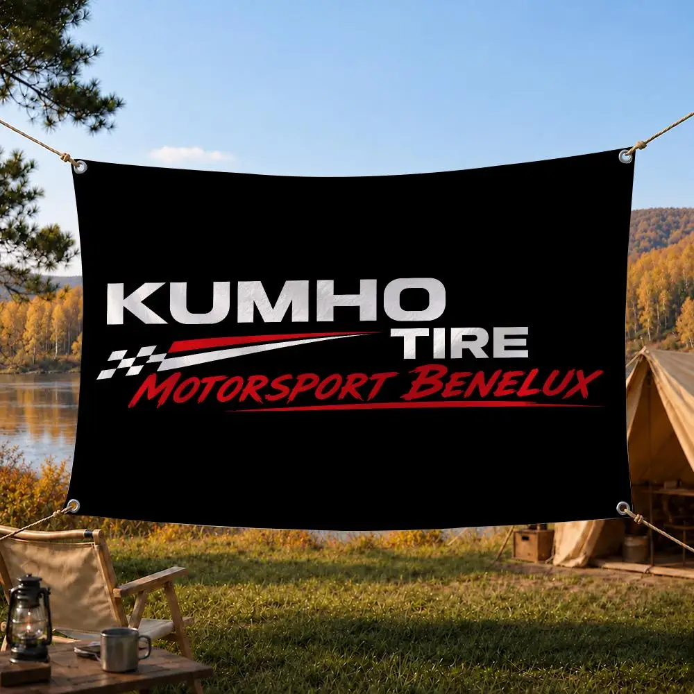Kumho Tire Motorsport Racing Style Flags Home Yard & Garden Decor Banner - Indoor Outdoor Wall Hanging Flag