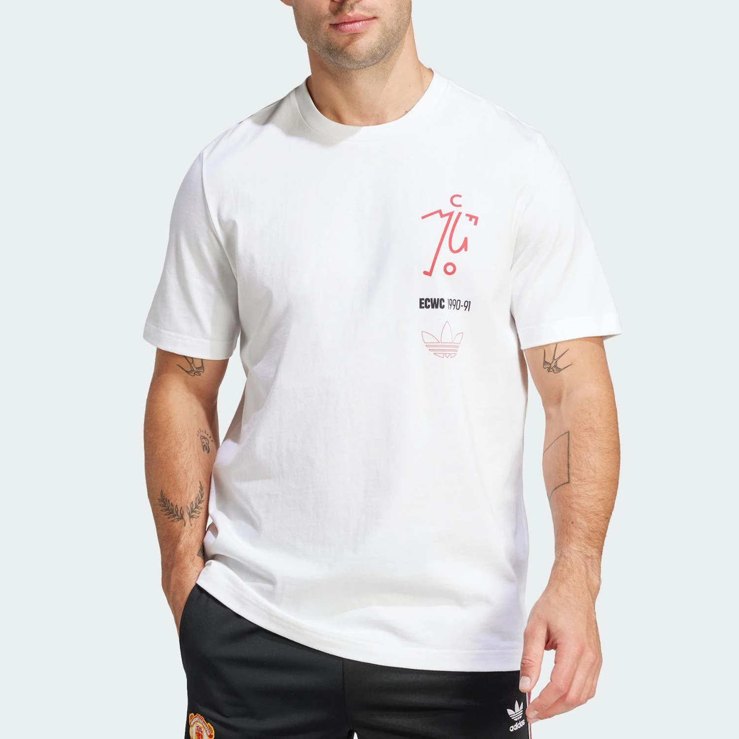 Adidas genuine clover men's back printed breathable loose short sleeved shirt JC9389