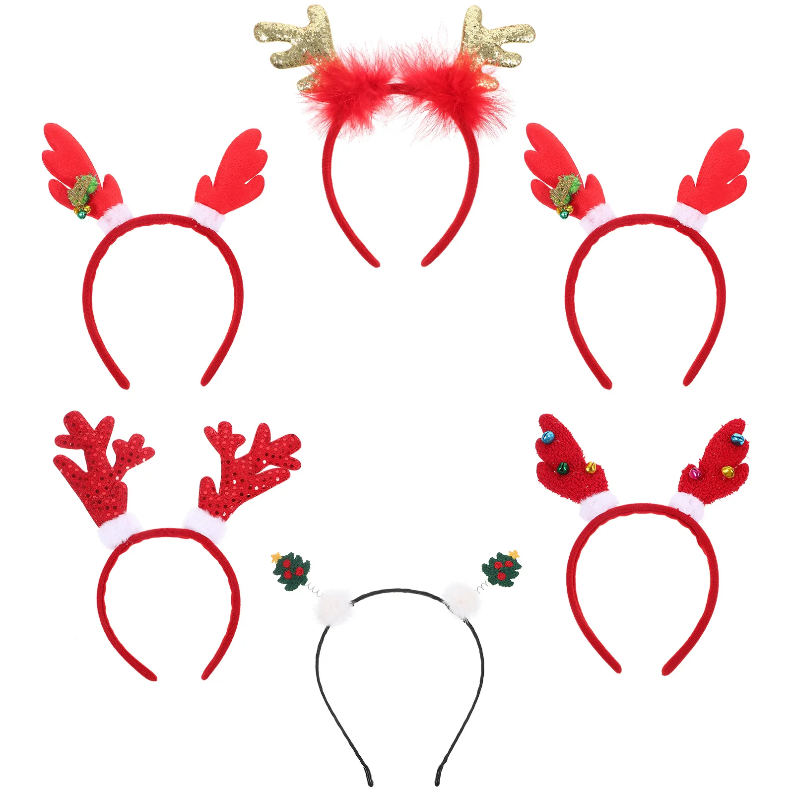 

6 шт., Рождественская повязка на голову, Рождественская повязка на голову с рогами, милая повязка на голову с кошачьими ушками, праздничная вечеринка, аксессуары, праздничный реквизит, рождественская повязка на голову