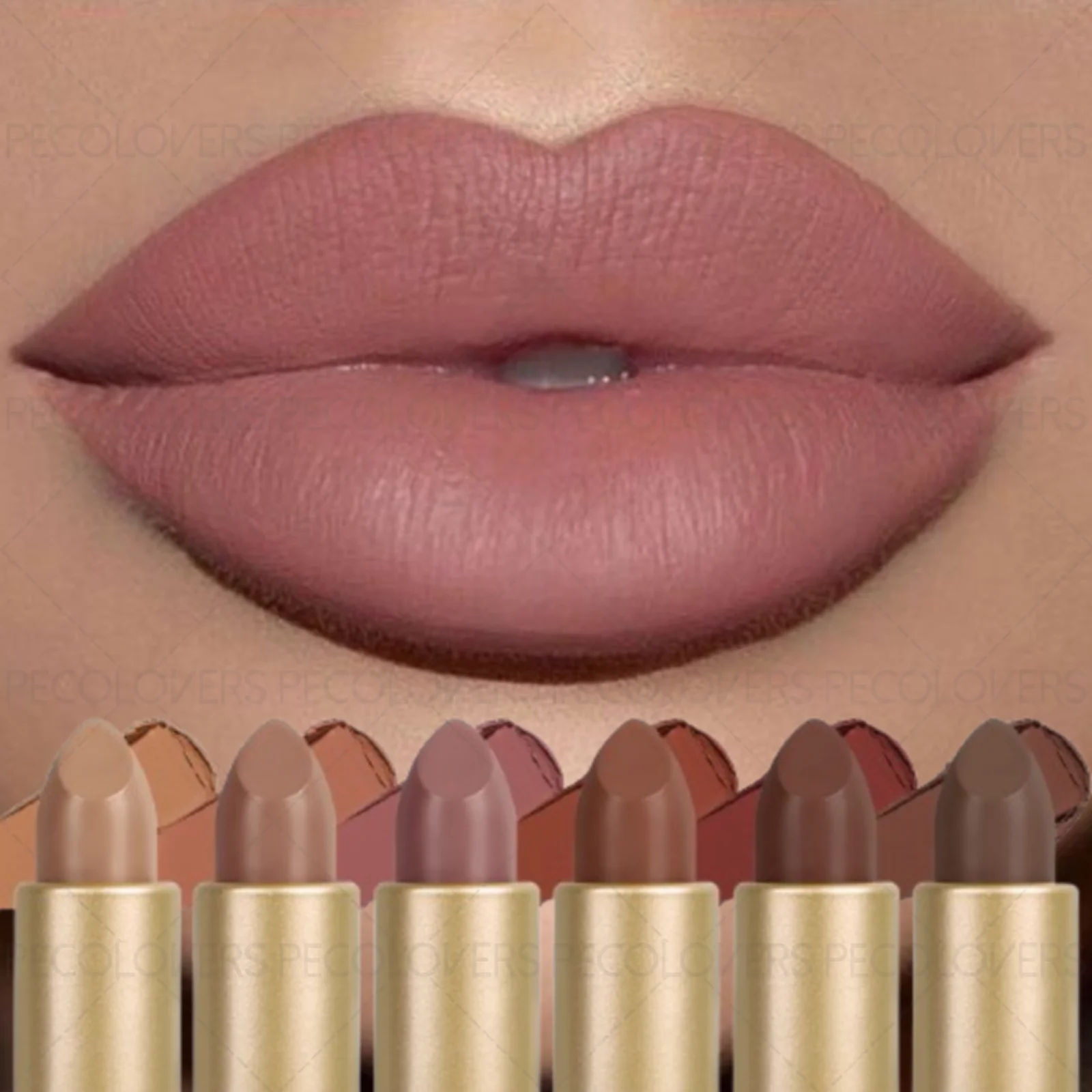 1 lápiz labial mate hidratante de larga duración, tono marrón, fácil de aplicar, fino y no seco, regalo navideño perfecto para niñas