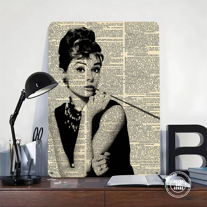 Audrey Newspaper Poster Customized Vintage Metal Signs Wall Art Retro Tin Plaque for Decoration Bedroom Man Cave Coffee Bar Room