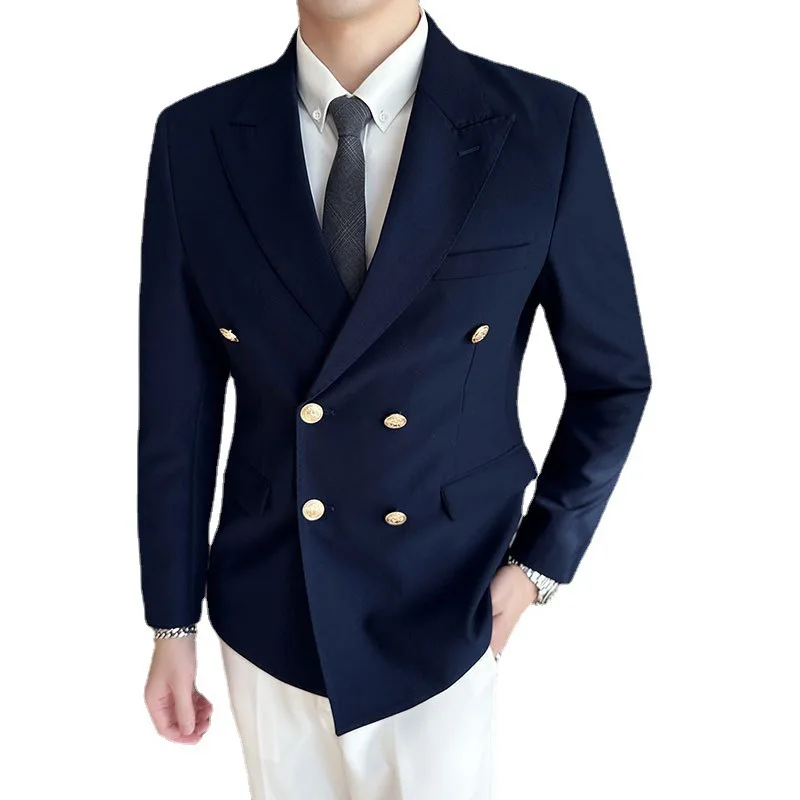 Jane-24 Gao Qiqiang Suit New Men's Tuhao Gold Suit Jacket Slim-fit Double-breasted Boggles Single Western Top Suit