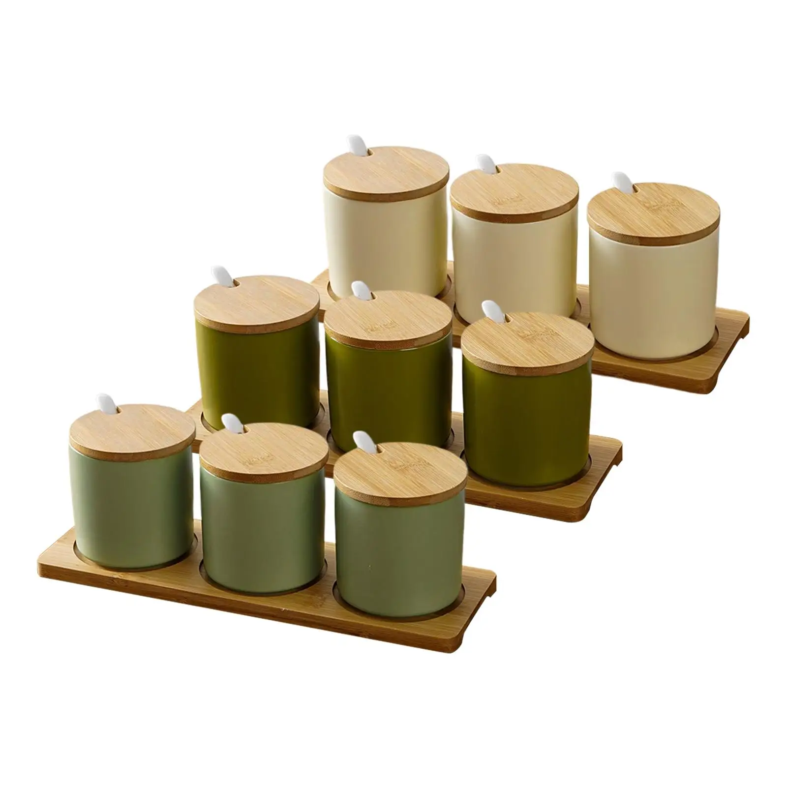 

3 Pieces Salt Container Porcelain Sugar Bowl Condiment Pot for Kitchen Cooking Supplies