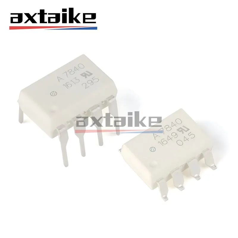 5PCS A7840 SMD-8 DIP-8 HCPL7840 HCPL-7840-000E HCPL-7840-500E HCPL-7840 SOP 100kHz 4.5V~5.5V 3.75kV Isolation Amplifier IC