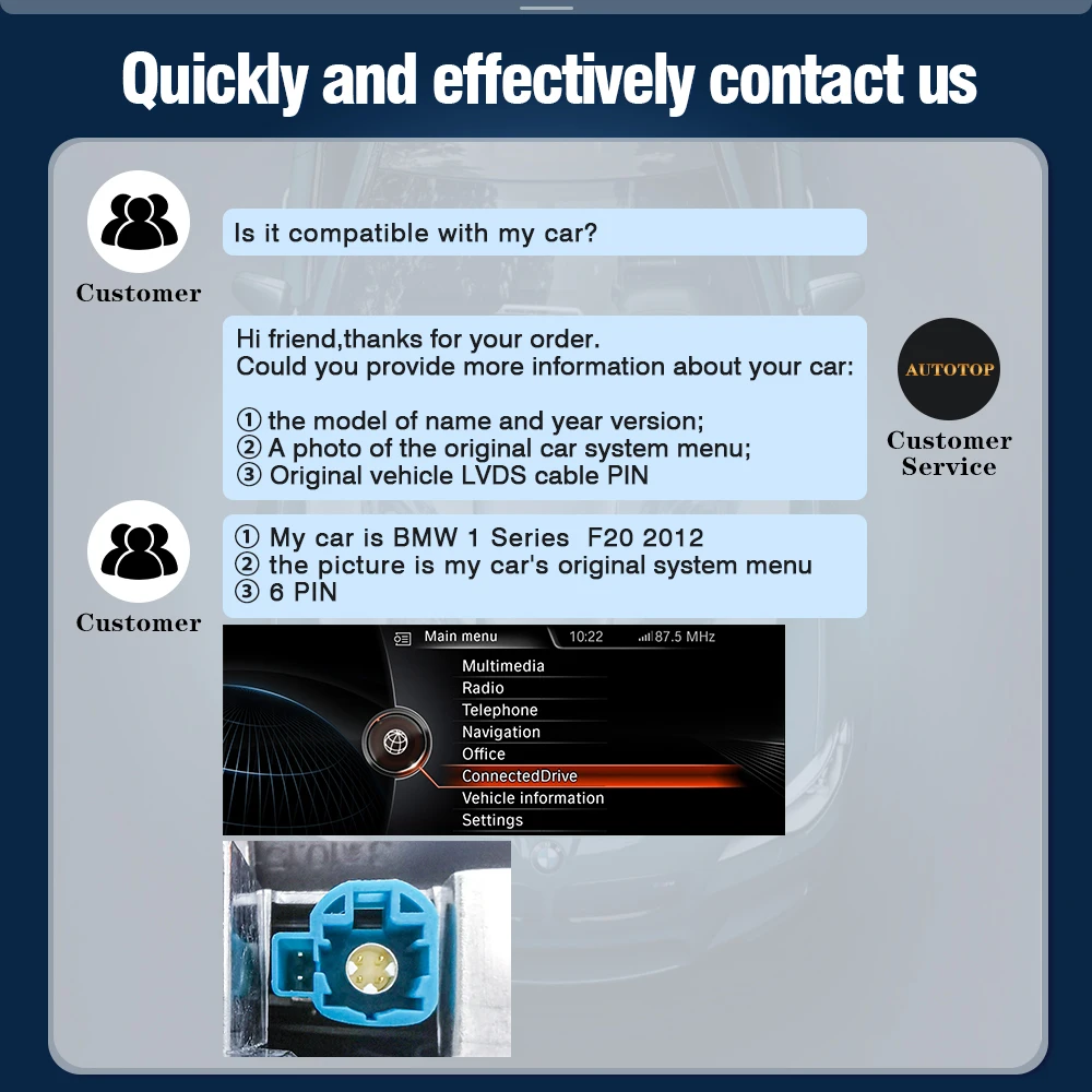 راديو يوتيوب بديل للسيارة مقاس 10.25 بوصة من AUTOTOP لسيارة BMW 2 1 Series F20 F21 F22 F23 2011-2017 NBT، Carplay اللاسلكي Android Auto #2