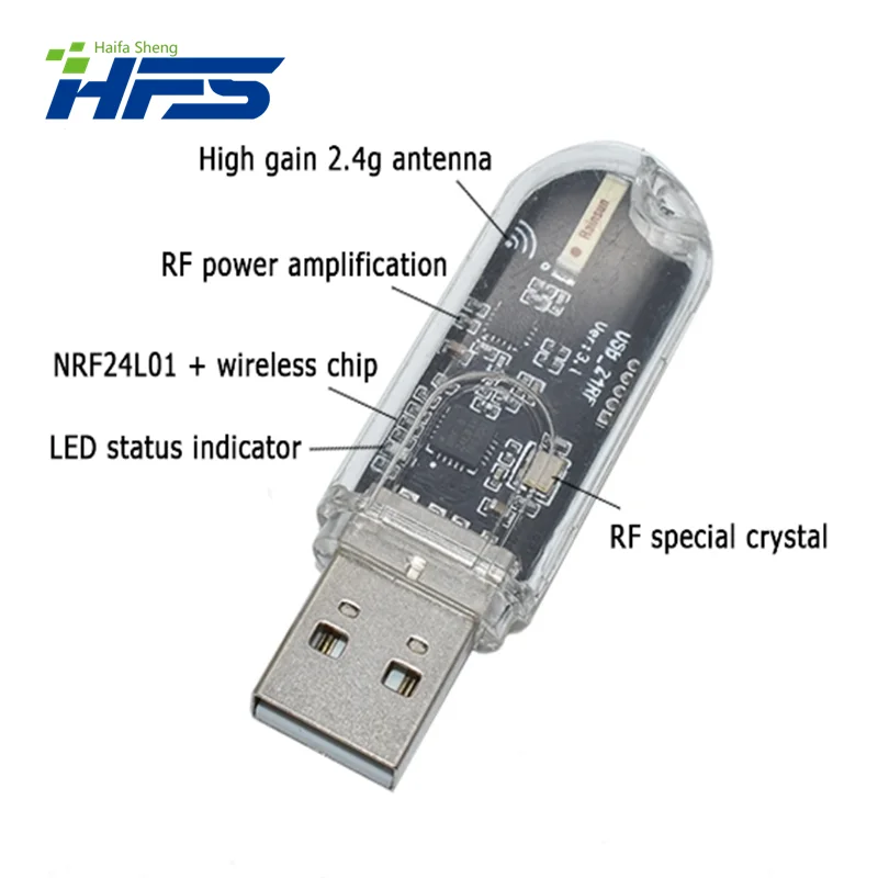 USB NRF24L01+ 2.4G wireless data transmission module 2.4GHz NRF24L01 upgrade version TTL NRF24L01 For Arduino