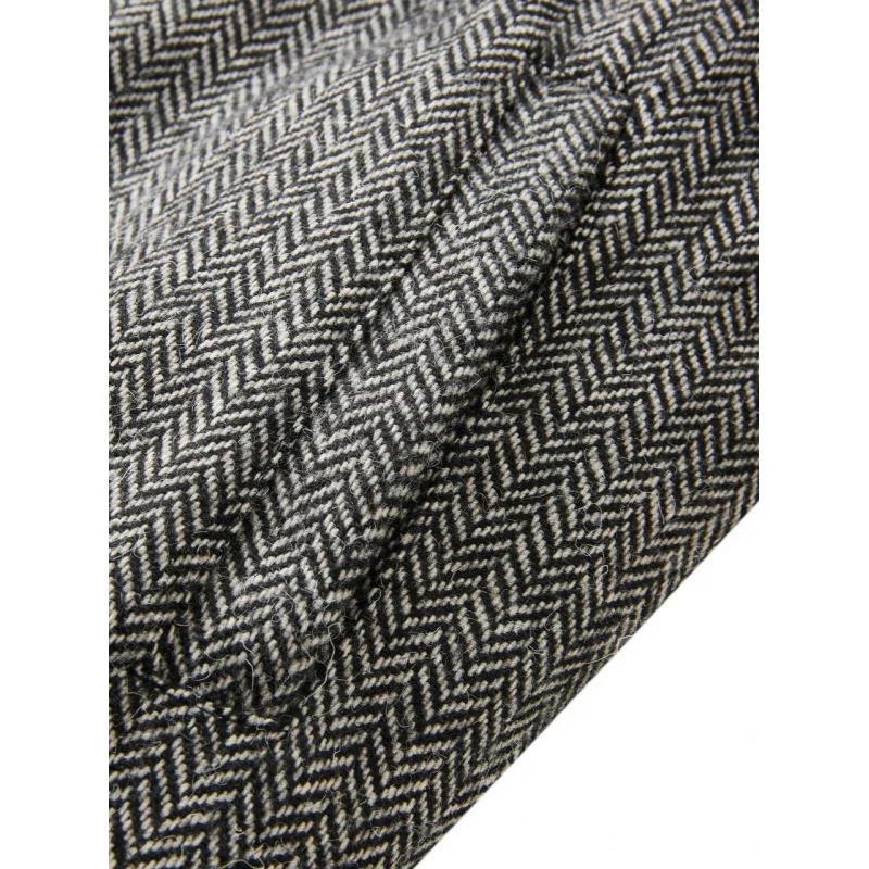 سترة قطنية عتيقة على الطراز الأمريكي من مزيج الصوف سهلة النجاح مع أزرار طائرة إصدار عريض قصير #3