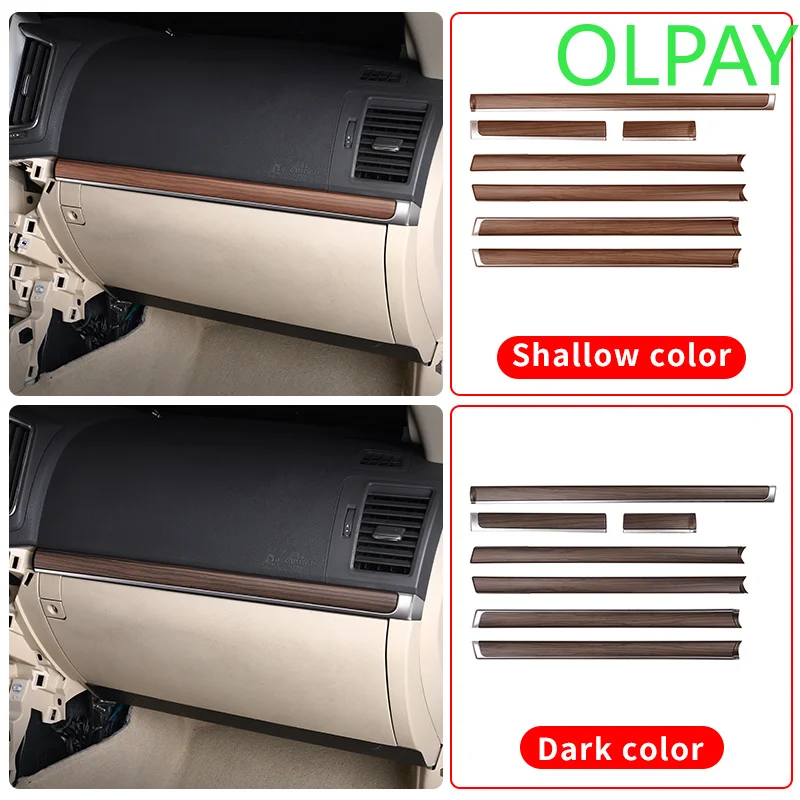 For Toyota Land Cruiser J200 2008-2021 LC 200 Peach wood replacement Door panel trim + central control trim Interior Accessories