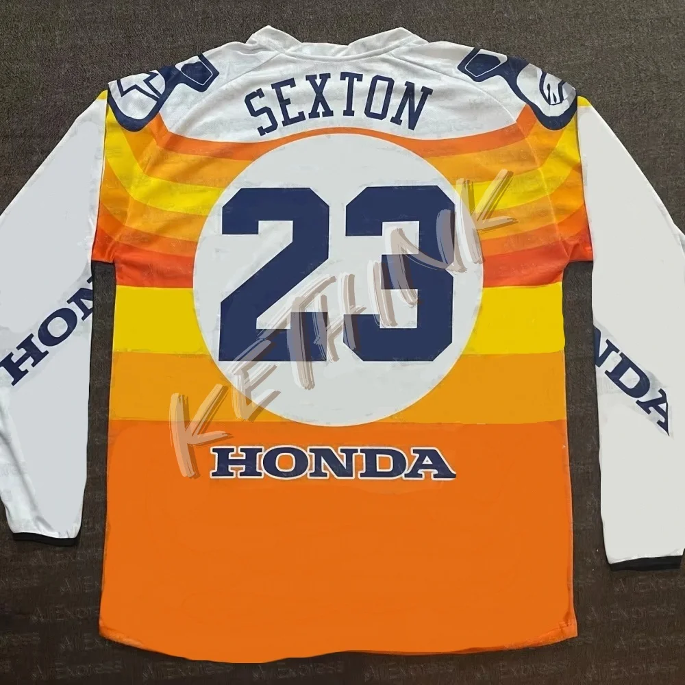 

Quick Dry Honda Motorcycle Jersey, Long Sleeve Breathable Riding Shirt Y2K Dirt Bike and Mountain Racing, Comfortable Daily Gear