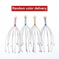 Stainless Steel Engraved Head Relaxer Brain Massage Claw Scalp Scratcher Itch Reliever Octopus Head Massager