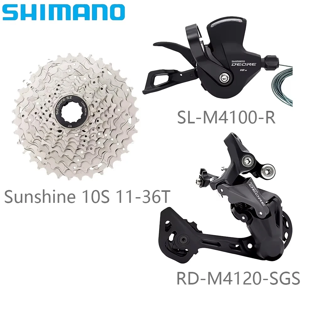 

SHIMANO M4100 10-скоростной переключатель передач M4120 задний переключатель передач для горного велосипеда Sunshine 36/40/42/46/50T кассета велосипедные детали