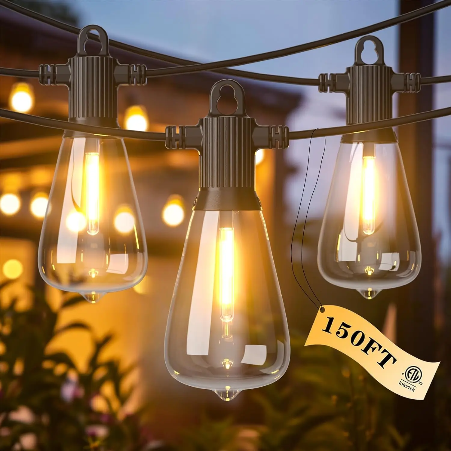 Patio Lights LED 40FT Connectable Wedding Backyard Patio Warm White