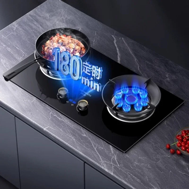 Gasherd Haushalt Doppelherd Gasherd eingebetteter Tisch für Flüssiggas eingebetteter Dual-Purpose