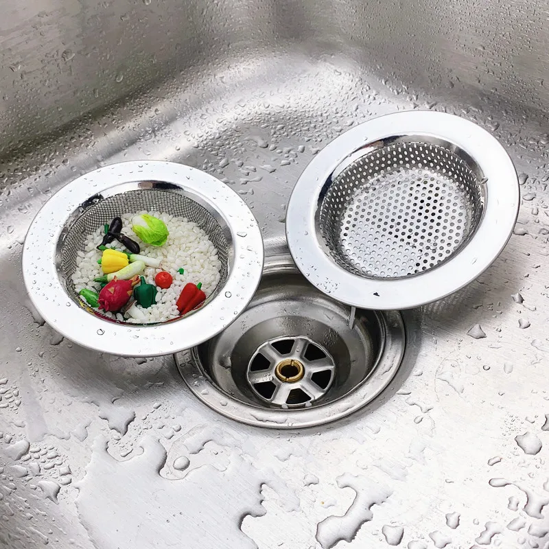 1/2Pcs Kitchen Sink Filter Stainless Steel Mesh Drain Stopper Sewer Mesh Strainers Bathroom Sink Strainer Drain Hole Filter Trap