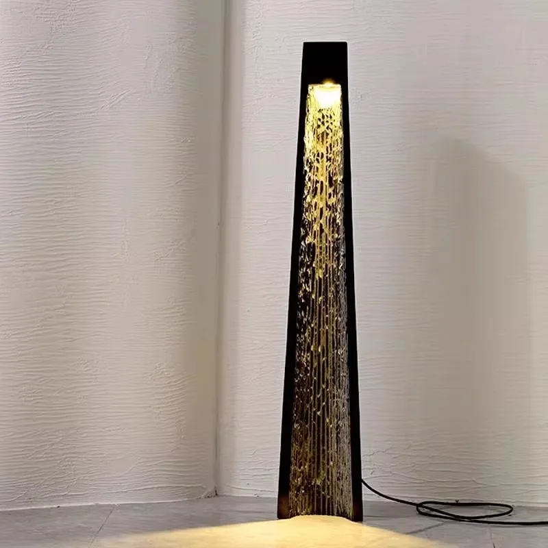 Imitation marble hotel decorative floor lamp ornament, ambient light villa living room entrance exhibition hall vertical light