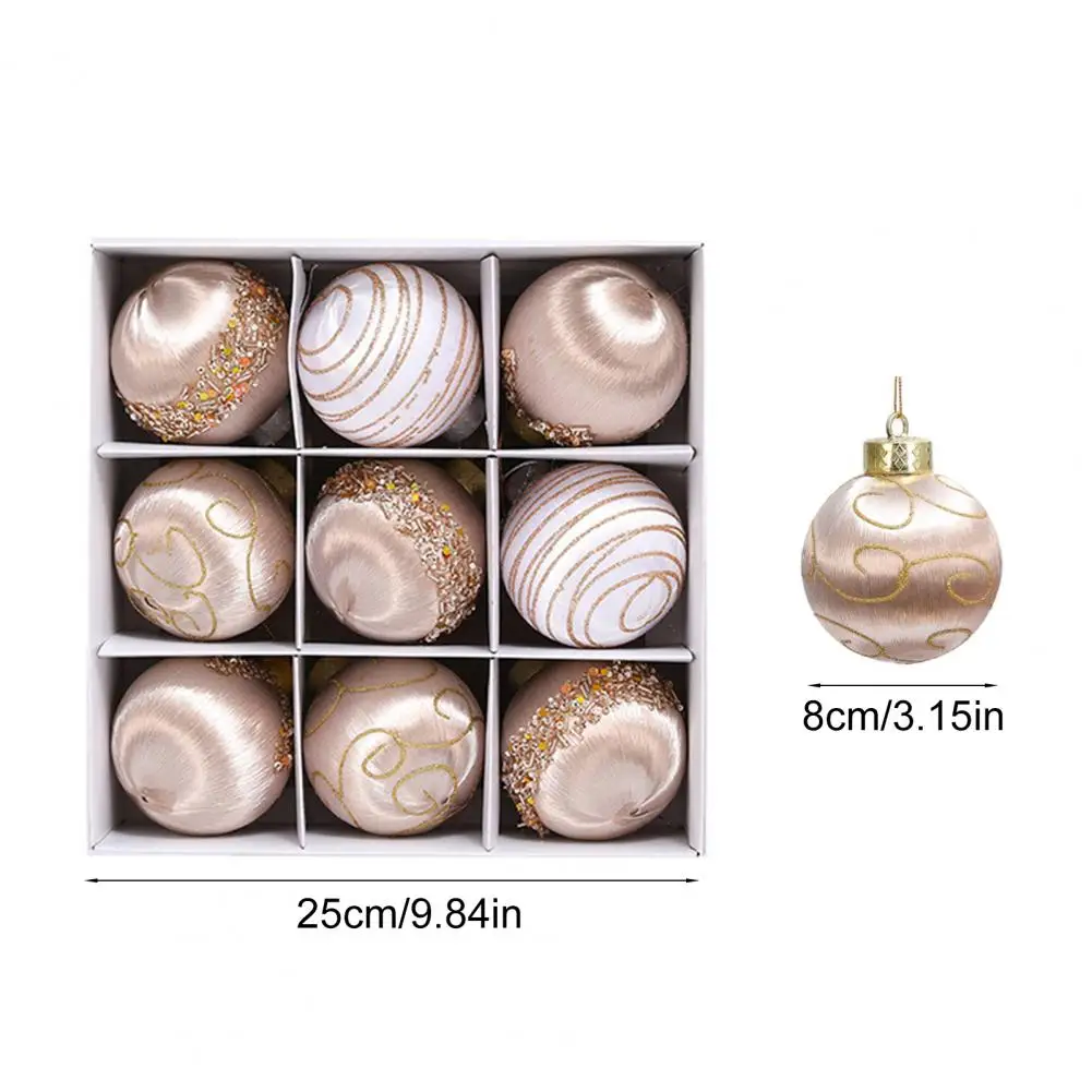 2025 9 قطعة 3.15 بوصة عيد الميلاد الكرة الحلي بريق الترتر عيد الميلاد معلقة رغوة الكرة زينة لحفل زفاف عطلة المنزل O #6