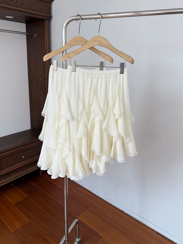 

Романтическая фея T Асимметричная юбка длиной f Женская модная универсальная юбка-миди Корейская плиссированная юбка трапециевидной формы