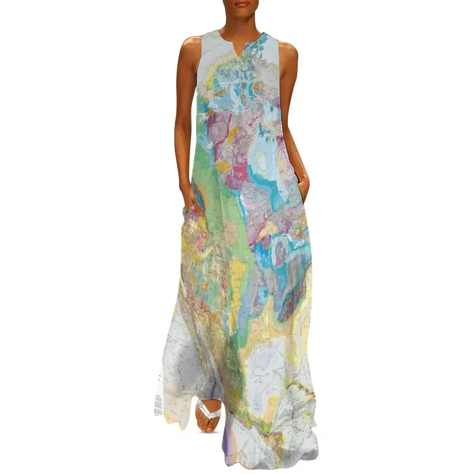 

USGS Geologic Map of North America Long Dress dress summer evening dresses luxury 2025 Elegant gown Dress