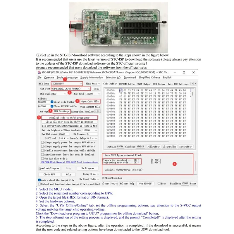 Y45A-U8W Programmatore STC Downloader Microcontrollore Bruciatore Bruciatore Download offline/online