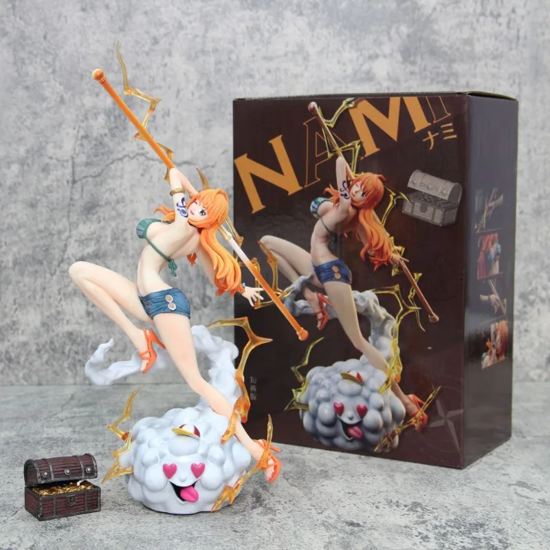 

27.5CM New One Piece Resonance Nami Straw Hats Figure Model Ornaments Peripheral Animation Gifts