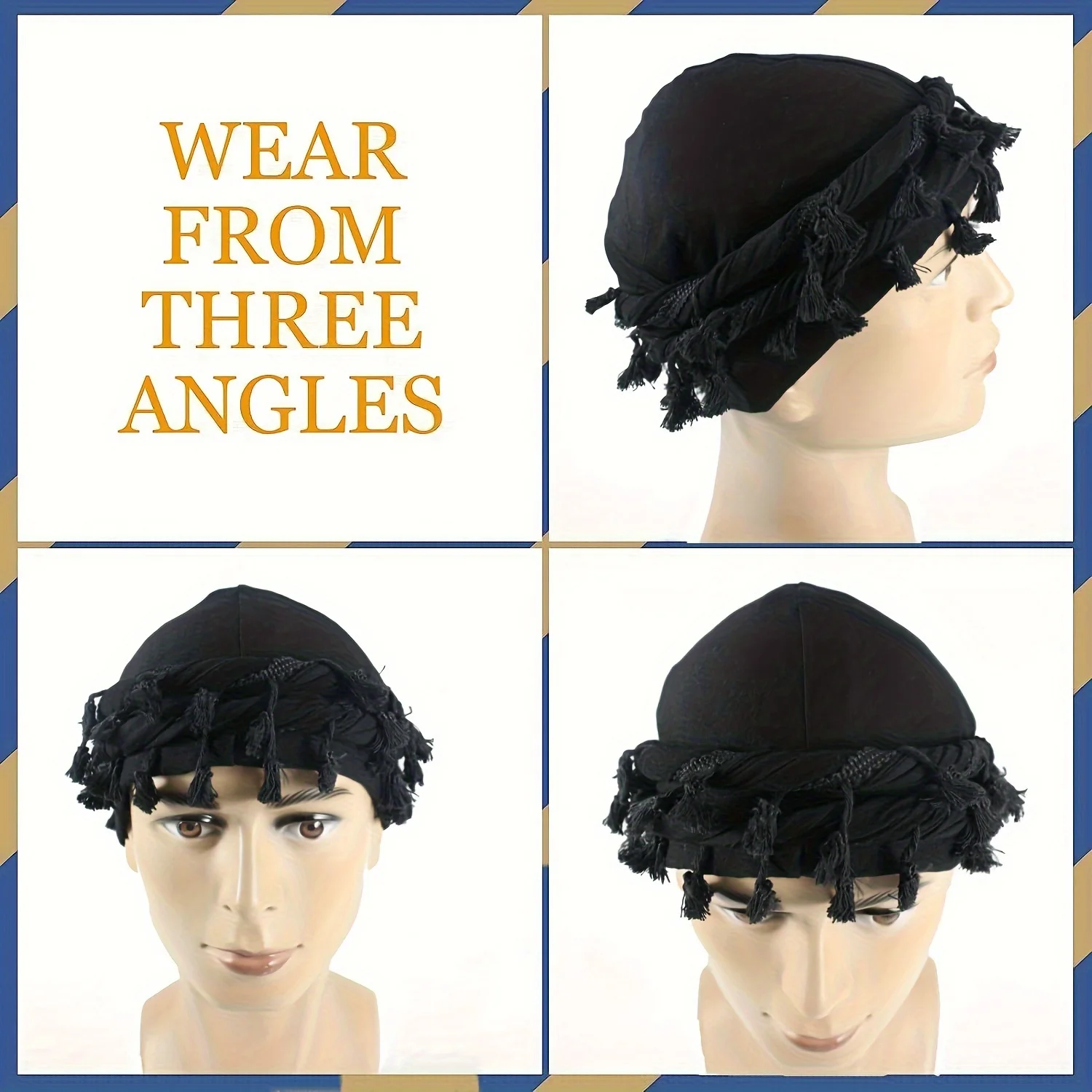 Vintage Twist Turban Head Wraps for Men Stretch Modal And Satin Turban Scarf Tie for Hair Drawstring Closure, and Machine Washab