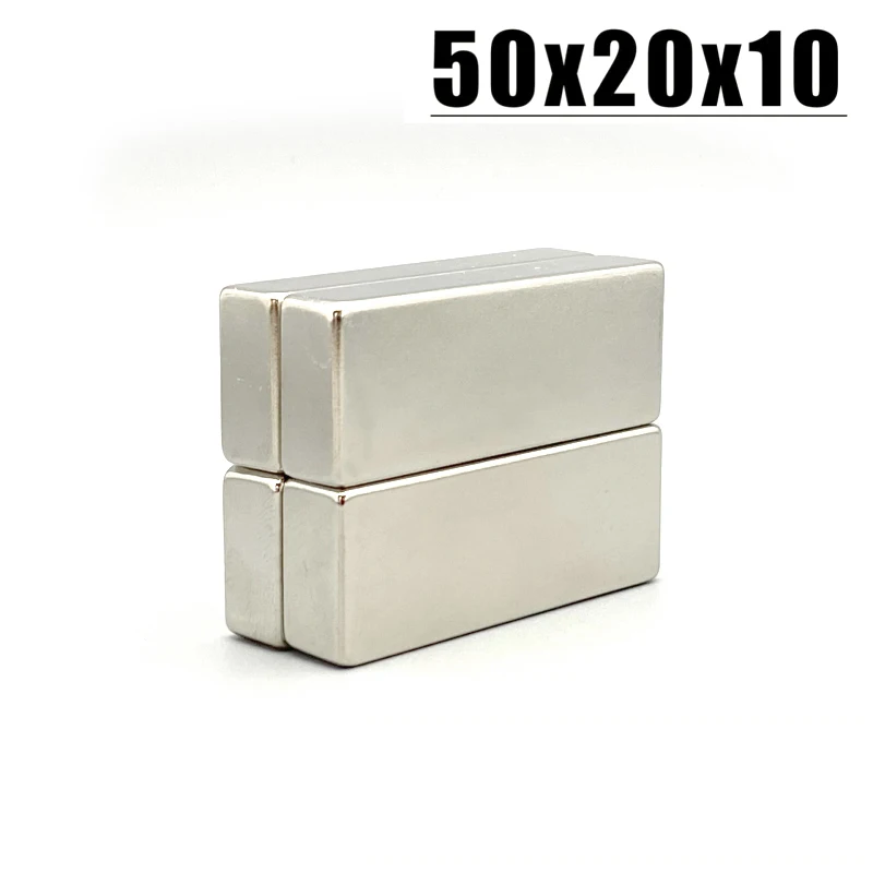 1/3/5/10Pcs 50x20x10 Neodymium Magnet 50mm x 20mm x 10mm N35 NdFeB Hook Tool Permanent Magnetic Imanes 50*20*10