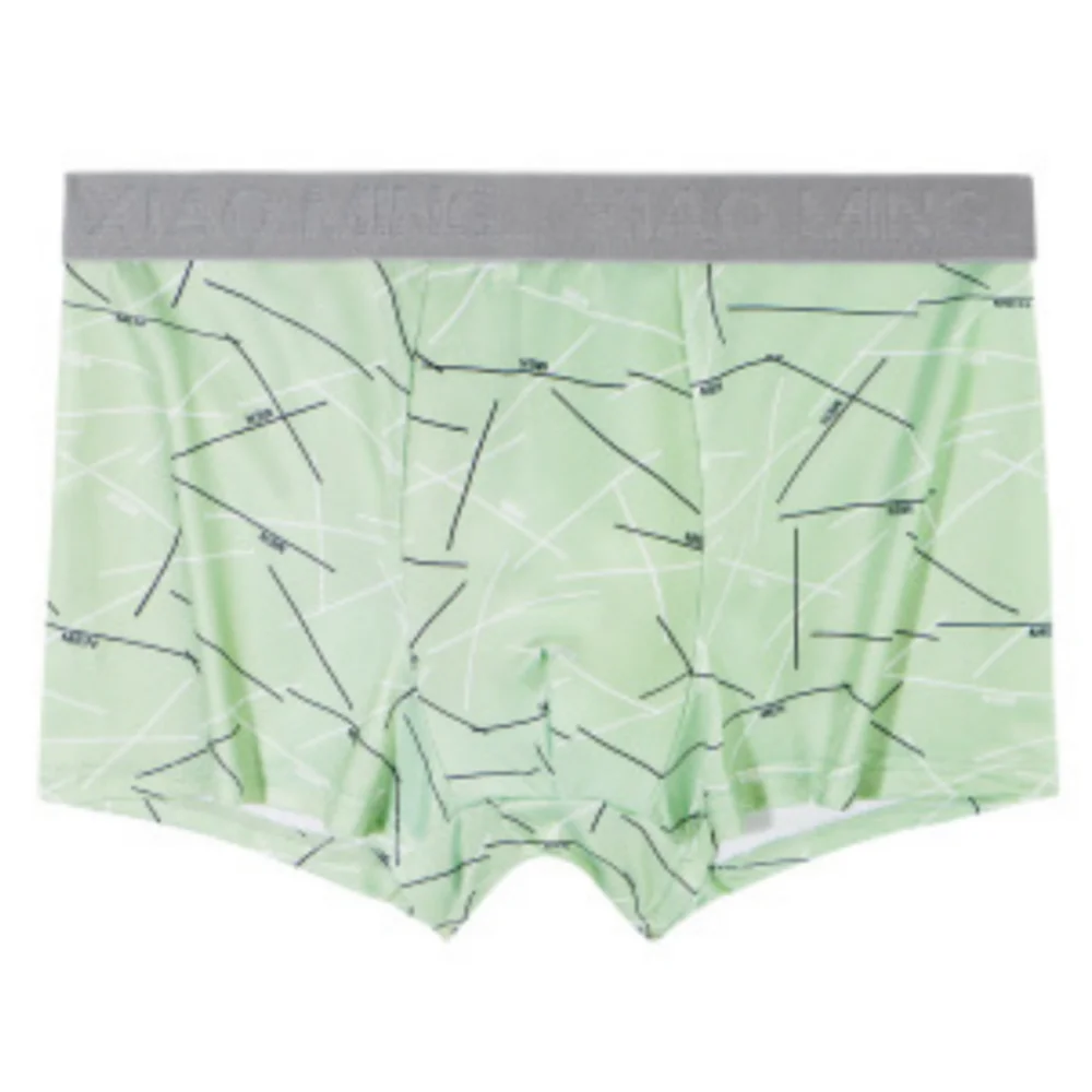 5Pcs Comfortable Plus Size Men's Boxer Briefs Seamless Mid Waist Printed Panties Lingerie Elastic Shorts Underpants Gifts